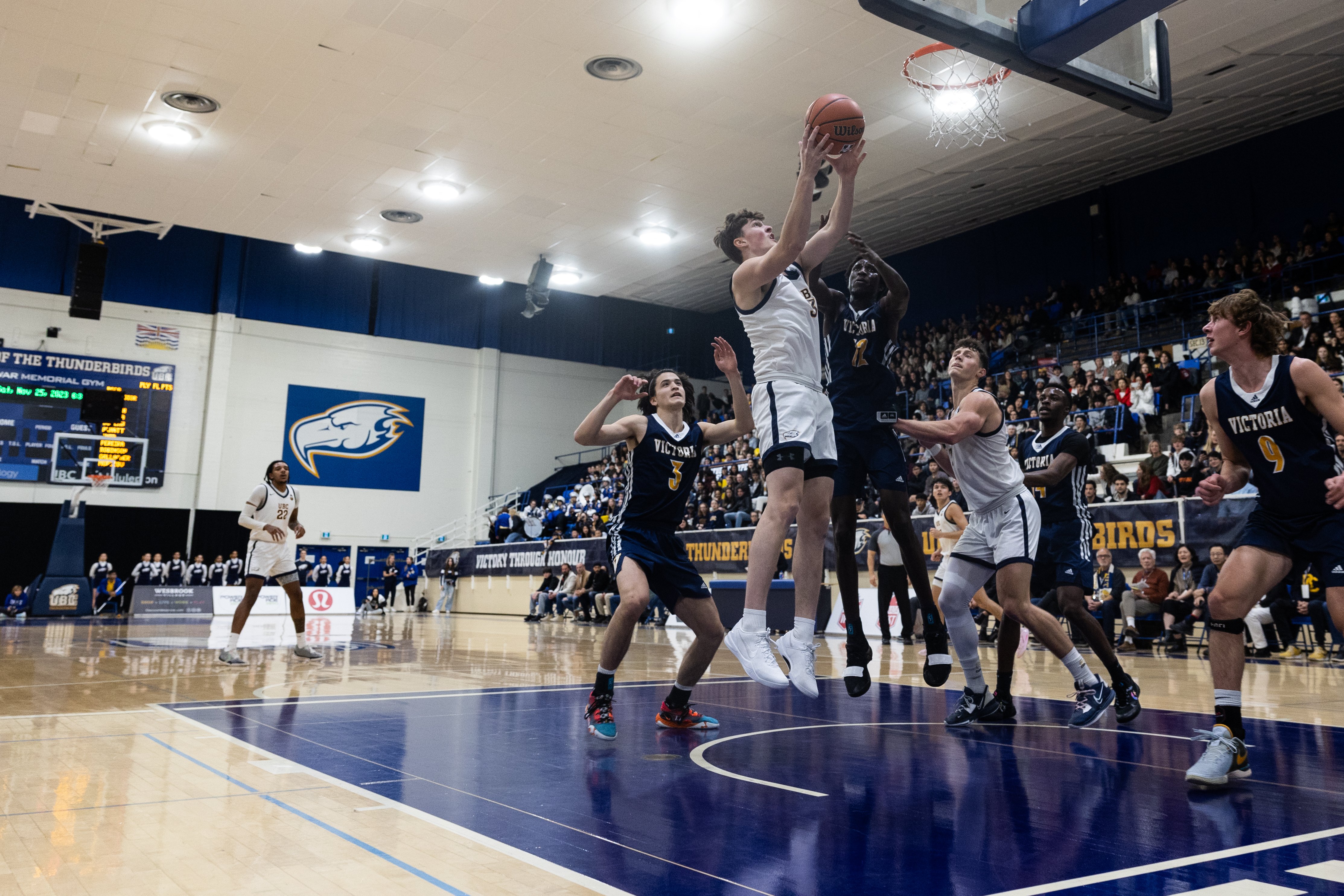 Adam Olsen in the midst of a lay up.