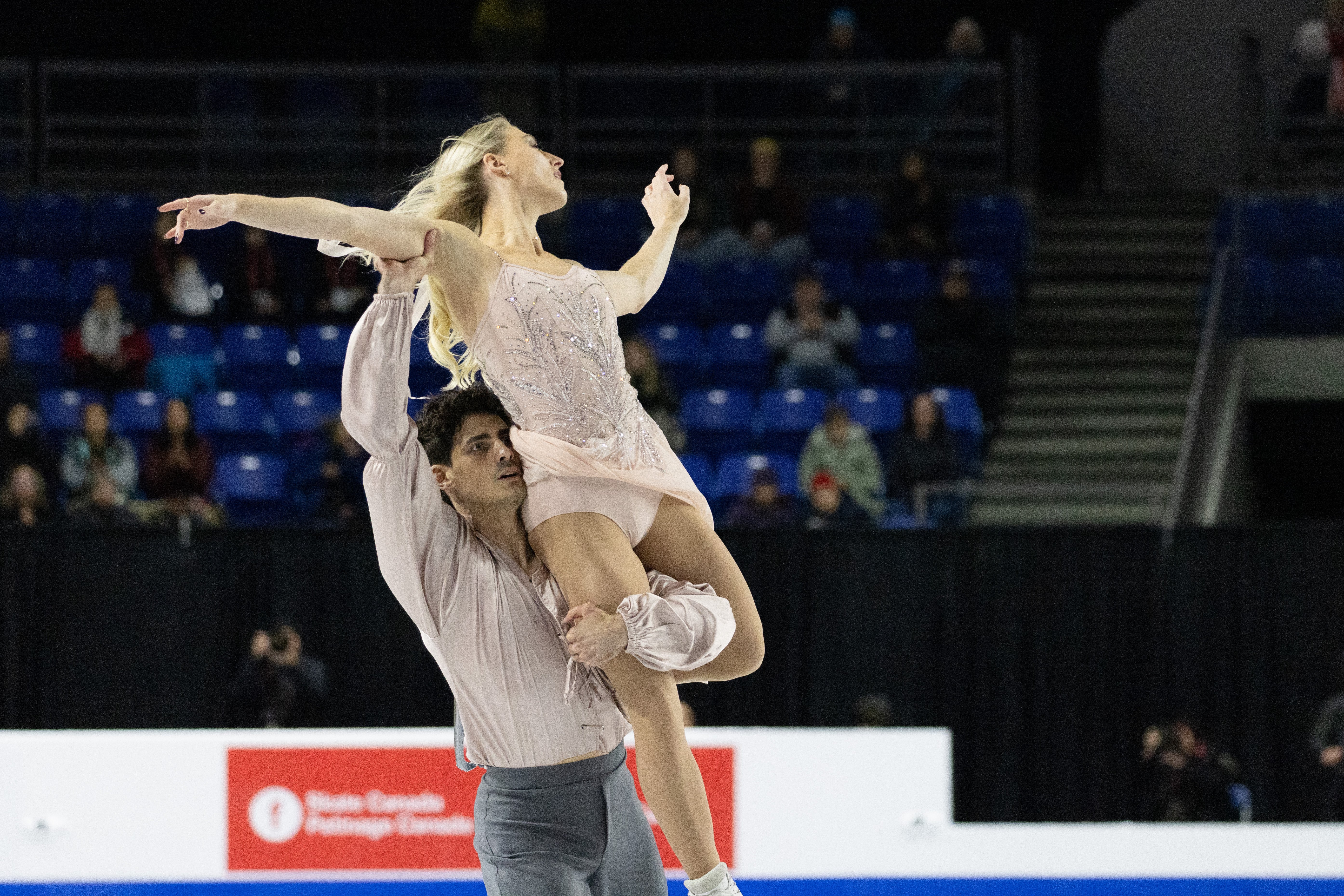 Piper Gilles and Paul Poirier during their free program.