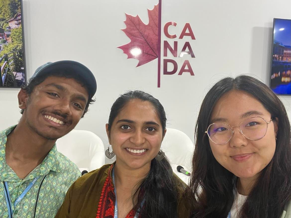 Some of the COP 27 UBC delegates (from left to right): Abul Bashar Rahman, Rudri Bhatt, Rynn Zhang.