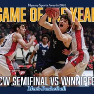 Graphic showing that the Canada West semifinal against Winnipeg won the 2026 Ubyssey Sports Award for Game of the Year.