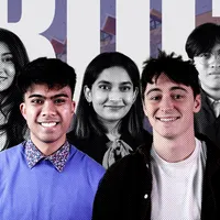 Edited photo featuring Bryan Buraga and Drédyn Fontana in colour and other candidate for Board of Governors in grey scale. The text "BOG" is in white behind them.