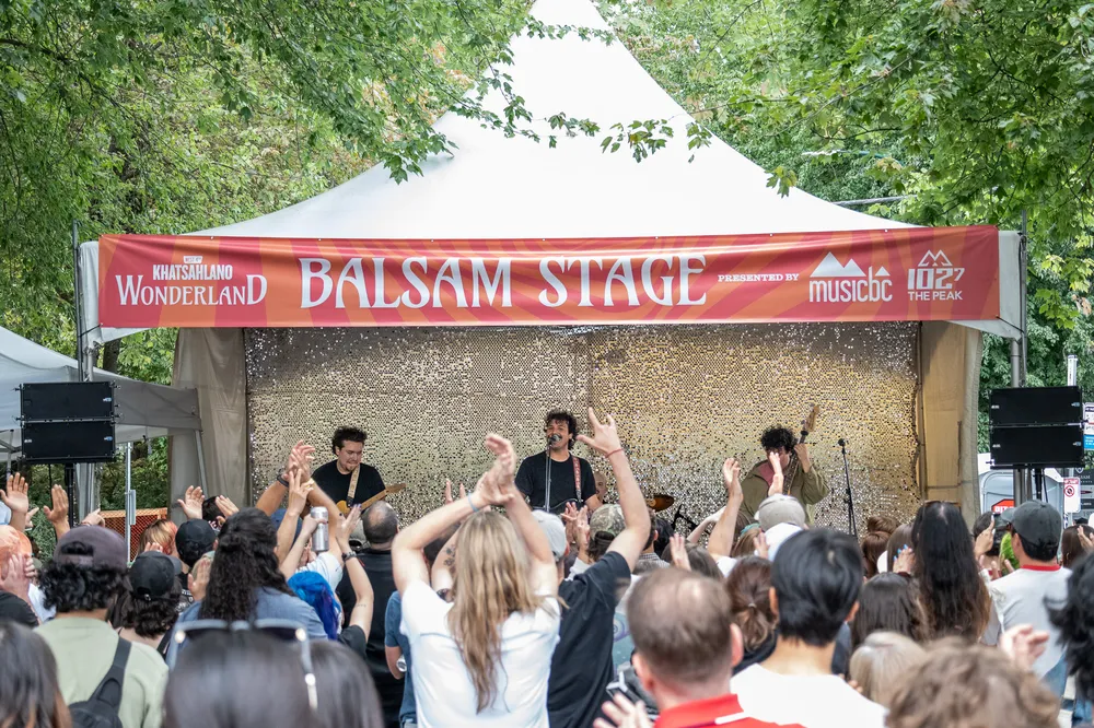 A band performs on one of the Khatsahlano stages.