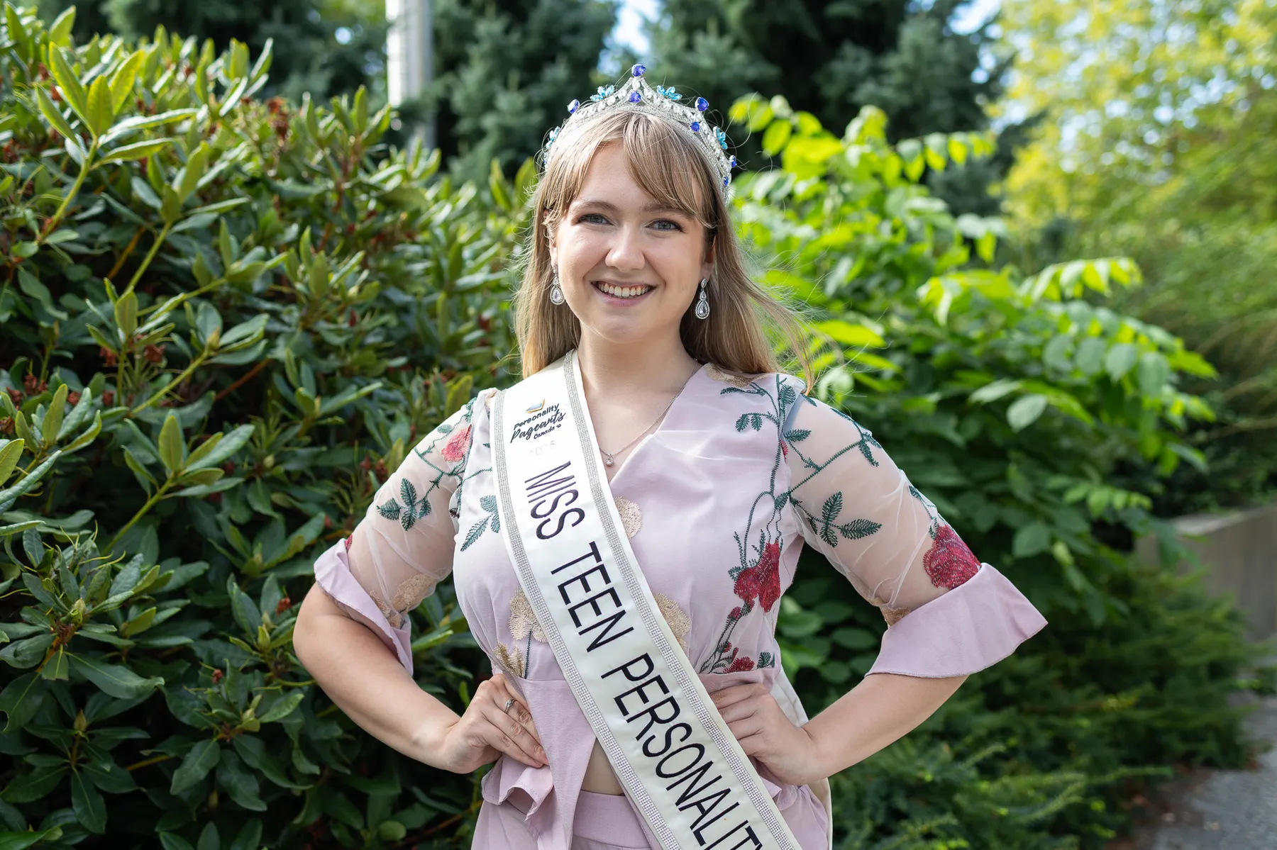 Shaelyn Hunter standing in pageant regalia