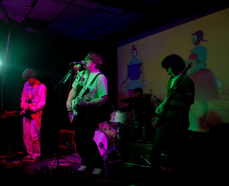 The band Shimbashi Station on stage at Red Gate.