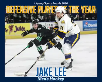 A graphic showing that Jake Lee was our defensive player of the year.