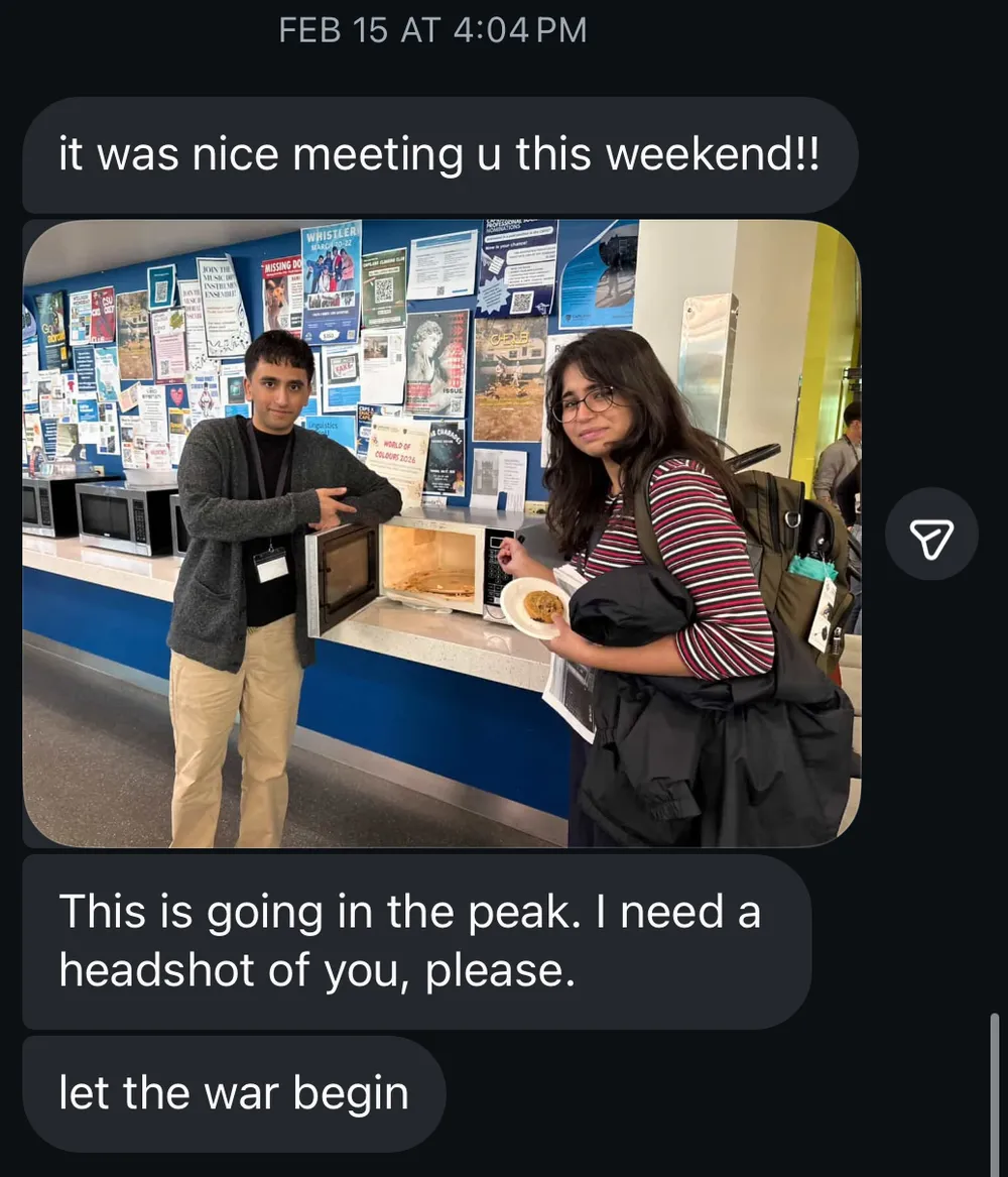 A screenshot of the message our humour editor received over Instagram DM.