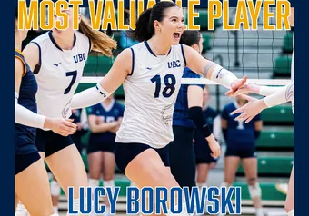 A graphic showing that Lucy Borowski is our MVP this year.