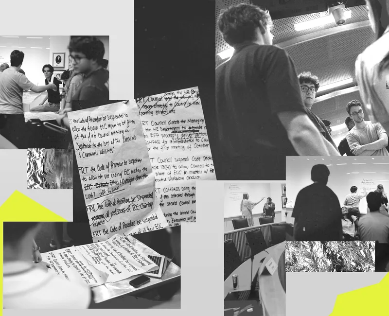 Collage of photos from August 18 AMS Council meeting.