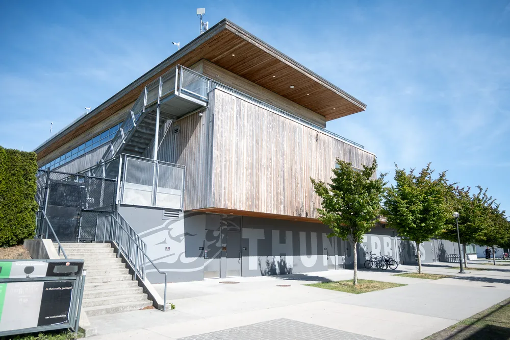 A photo of the National Soccer Development Centre's field house, located adjacent to the centre's five fields.