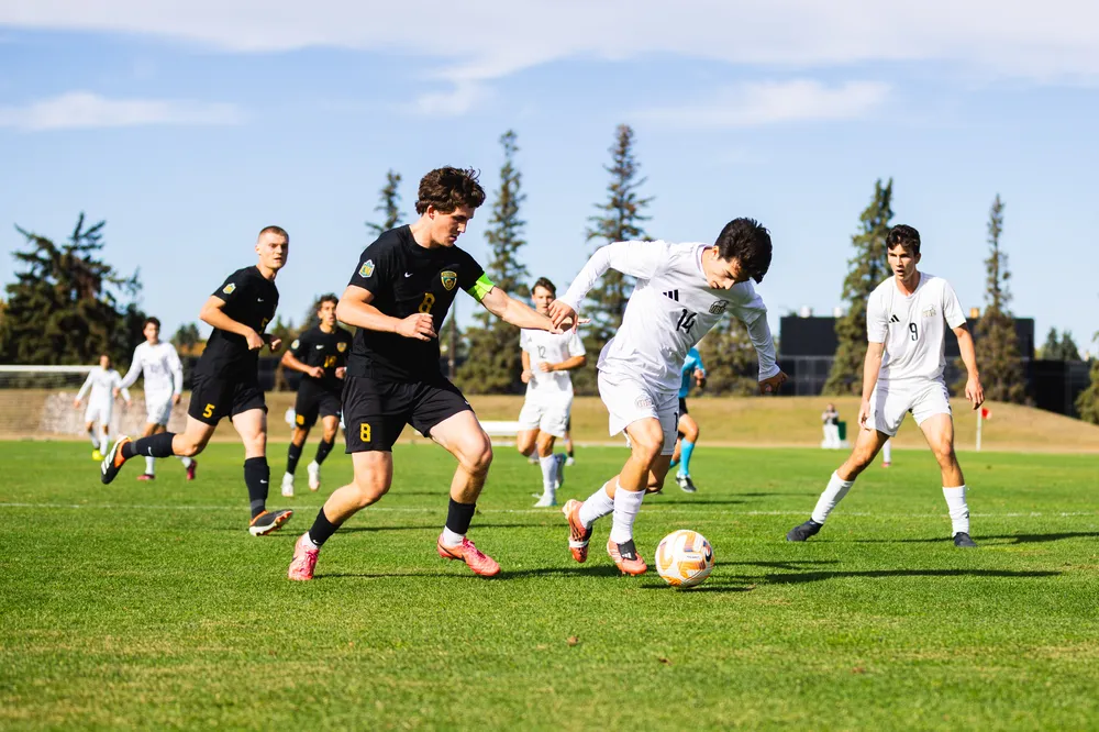 UBC player works to create space against UAlberta