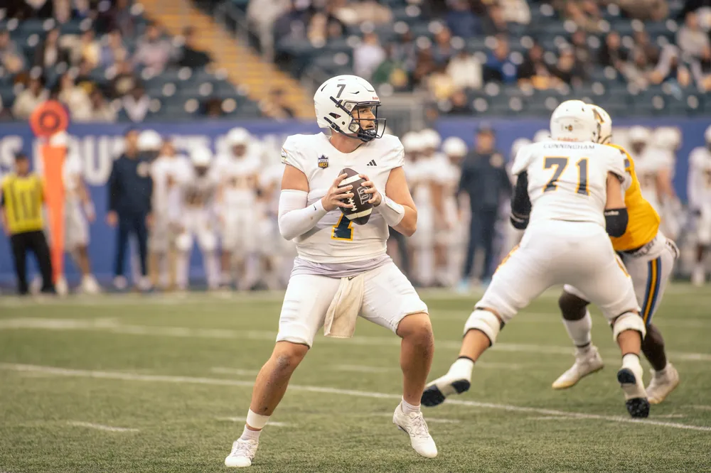 Drew Viotto prepares to throw the football