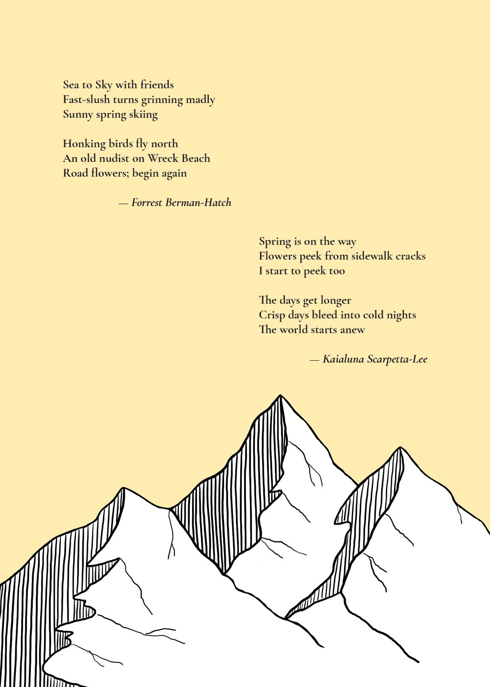 Haikus by Forrest and Kaialuna.