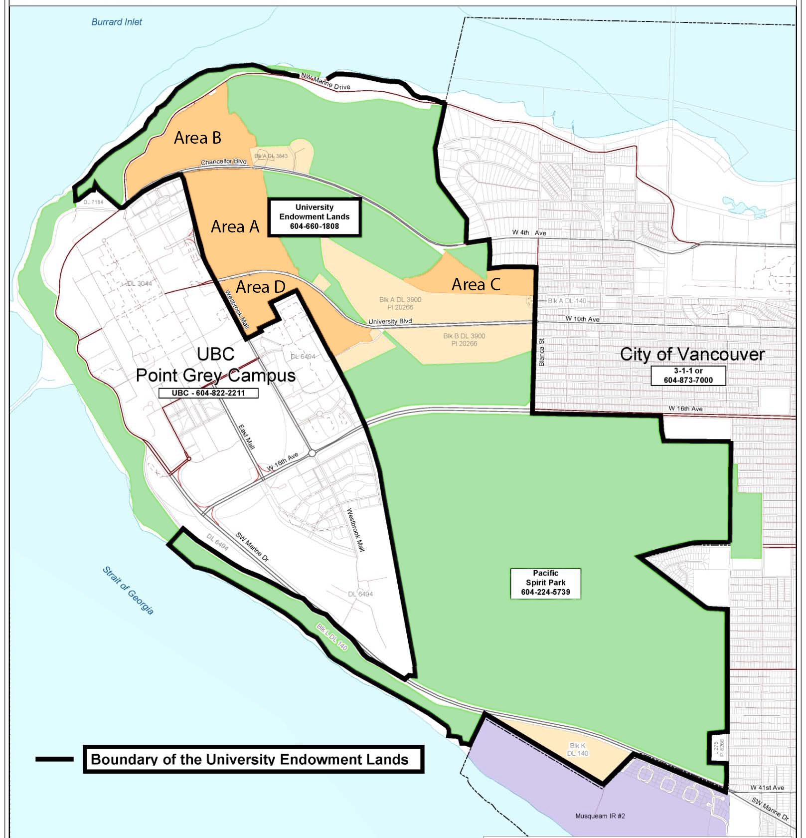 Map of the University Endowment Lands