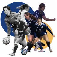 A collage representing UBC's graduating / graduating players (Beckett, Tyrer Sunde) in black and white, and UBC's current, young players in blue jerseys (Apps, Harrison, Clarke)