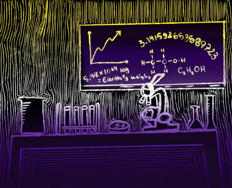An illustration of a lab in the colours of the non-binary flag.
