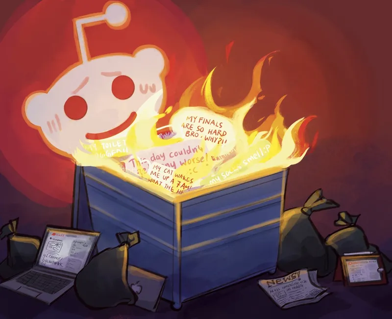 Illustration by Seneesha Ekanayake

An illustration of a dumpster fire containing various complaints.