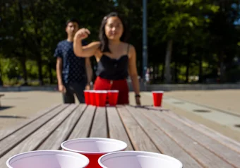 Beer pong outside