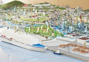 A scale model of Ōfunato City, Iwate Prefecture.