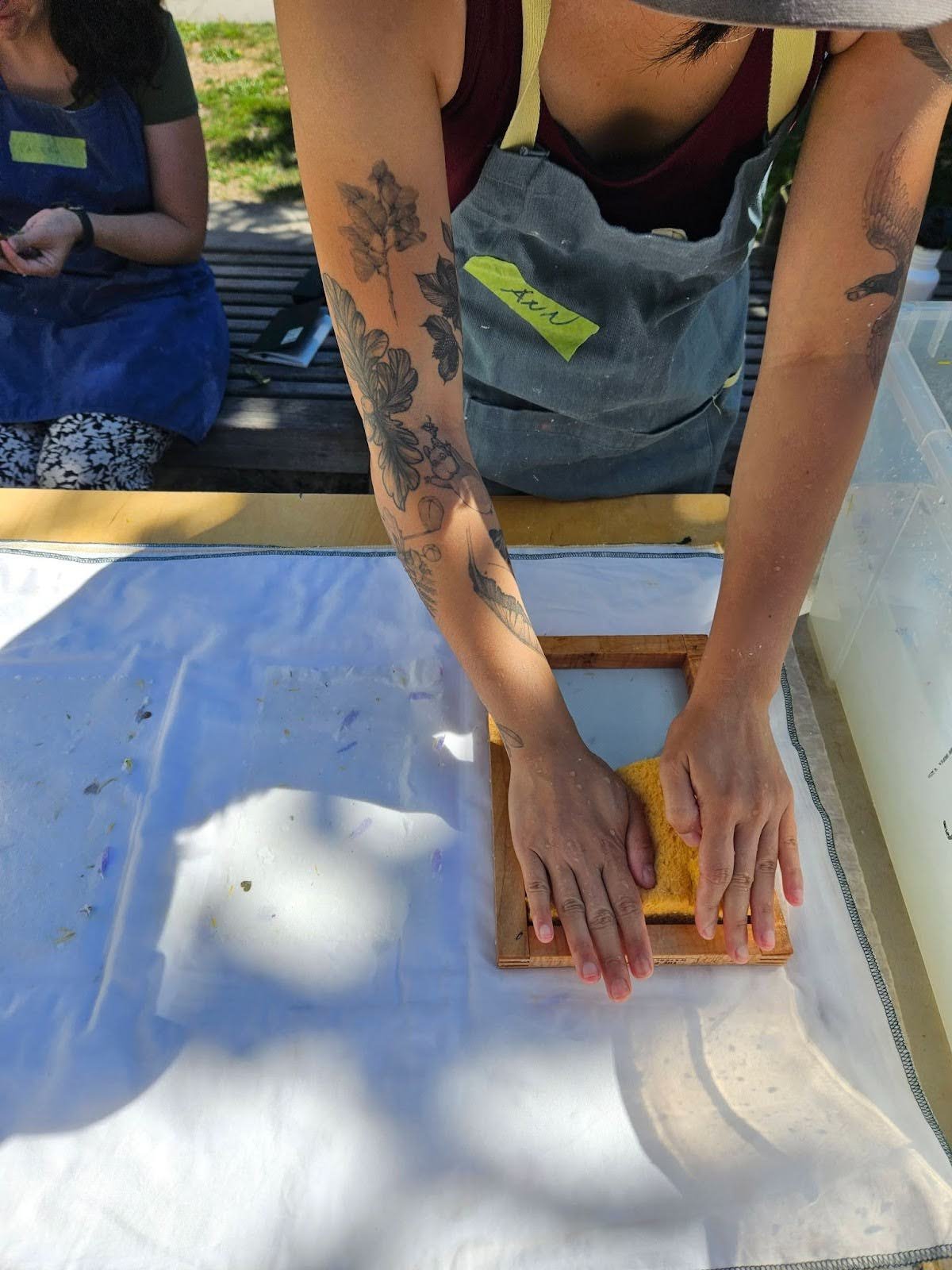 A workshop in the summer made the paper out of willow.