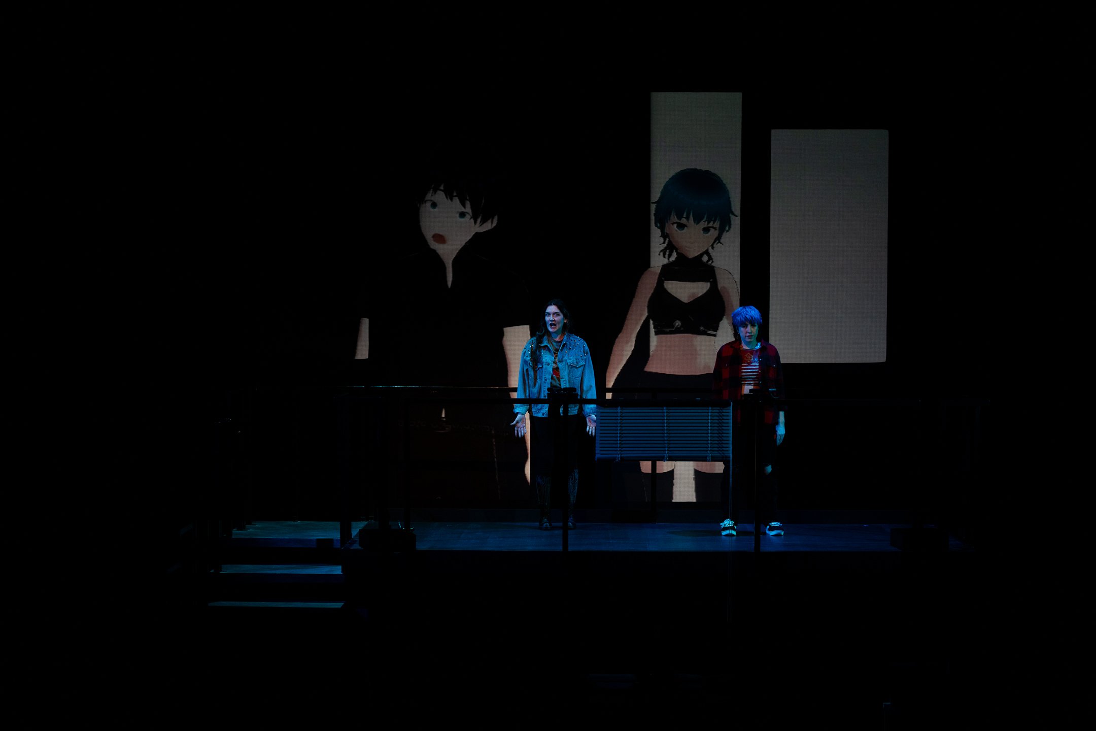 Each partner became an anime-esque being, projected on the screens around the room.