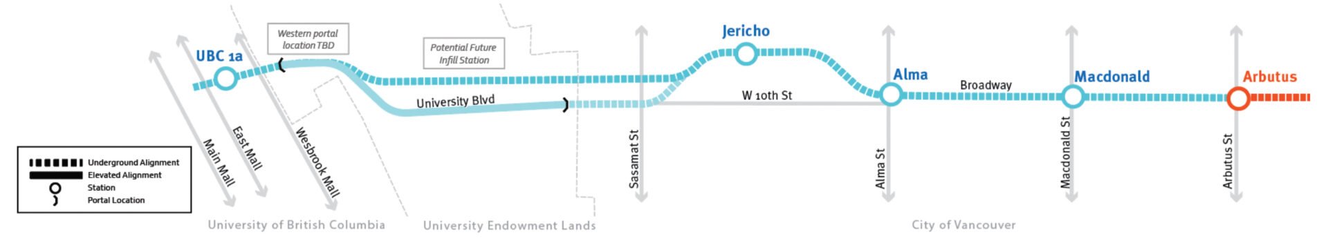 A map of the two proposed routes.