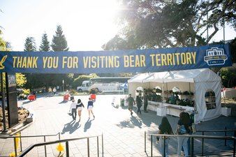 Bear Territory banner hanging over athletic venue.