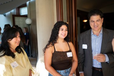 Photo of a Cal family attending a Homecoming event