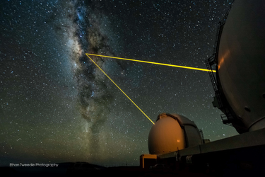 Image of telescope and black hole