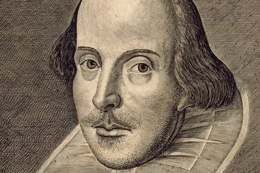 Black and white drawing of William Shakespeare