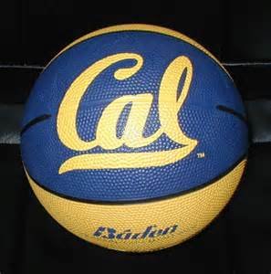 Color photo of a basketball with Cal script