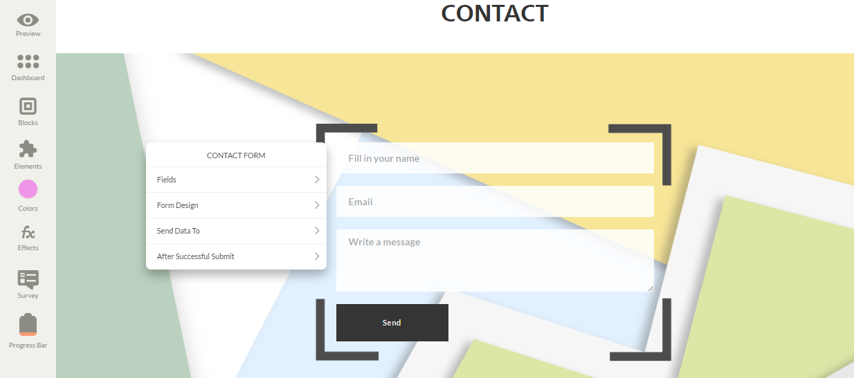 Edit contact form Ucraft