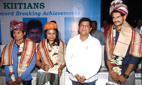 Dutee, Amiya and Aparajita Felicitated in KIIT