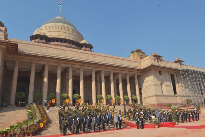 President Kovind witnesses Ceremonial change-over of the Army Guard Battalion