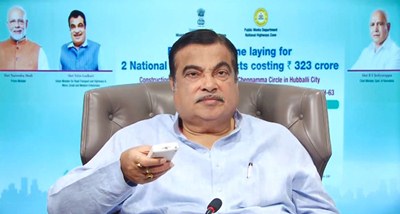 Nitin Gadkari lays foundation stone virtually for construction of elevated corridor in Hubballi, Karnataka