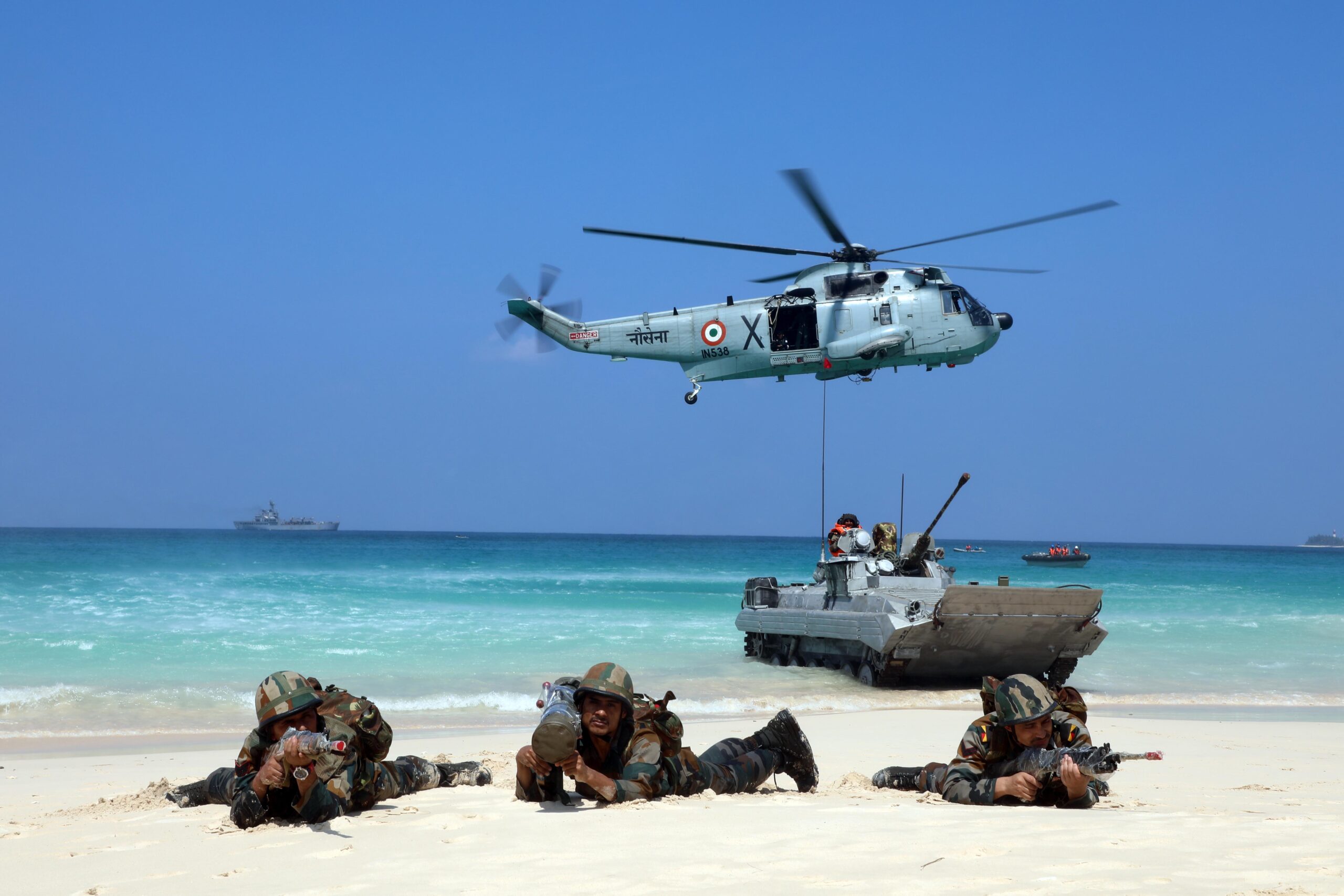 Indian Navy conducts  Joint Exercise with Army and Air Force