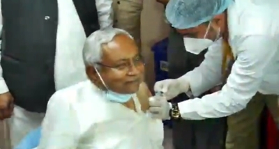 Bihar CM Nitish Kumar administered Covid 19 vaccine