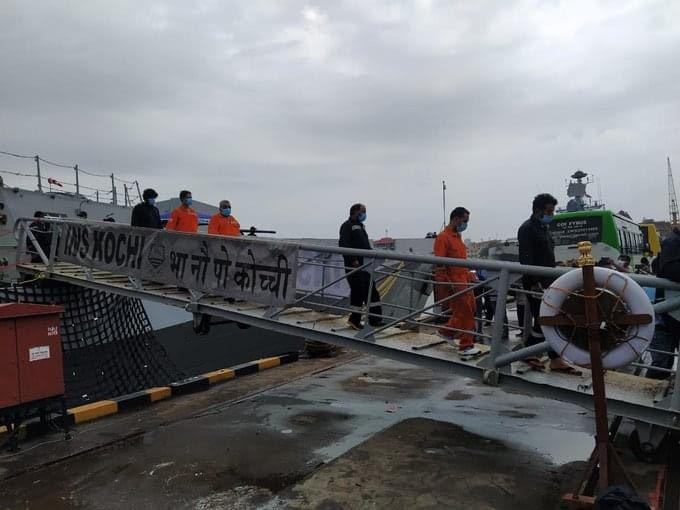 INS Kochi has entered Mumbai carrying rescued personnel of Barge P305. Names conveyed to ONGC/Afcons. They can be contacted for details on following numbers:-