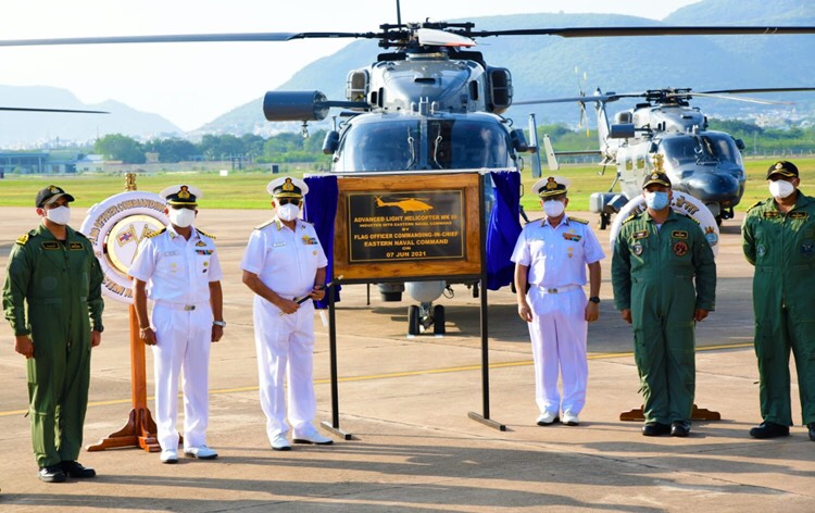 Indian Navy inducts three indigenously-built advanced light helicopters ALH MK-III