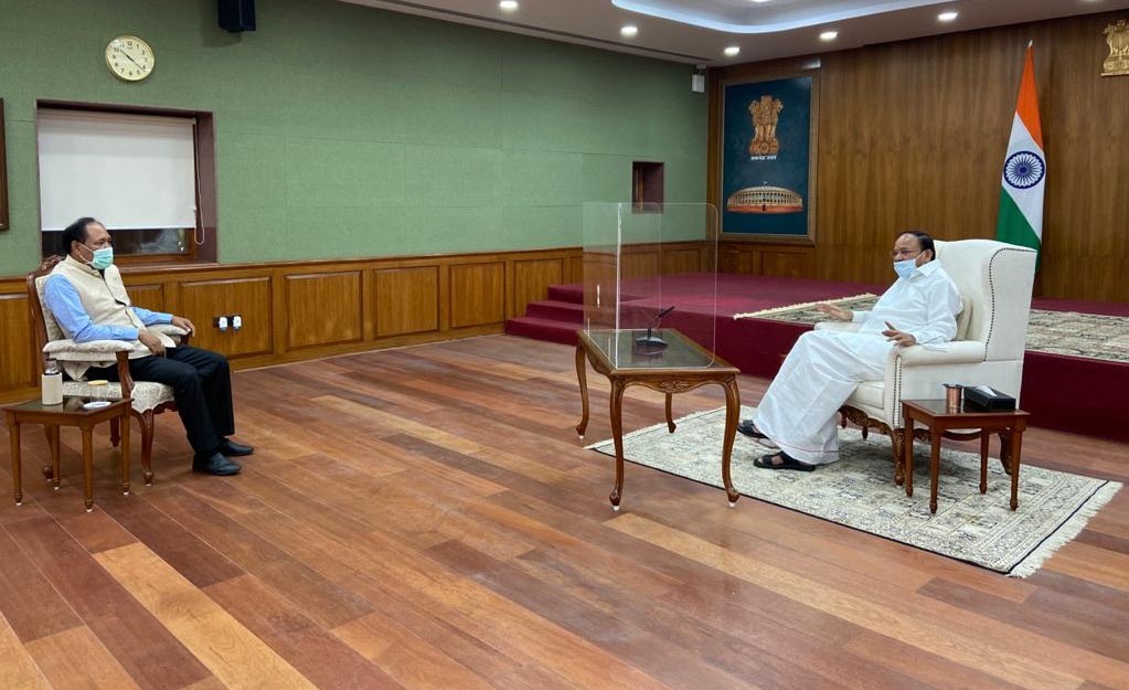 Biswajit Daimary, Speaker of the Assam Legislative Assembly, paid a visit to the Vice President today at Upa-Rashtrapati Nivas.