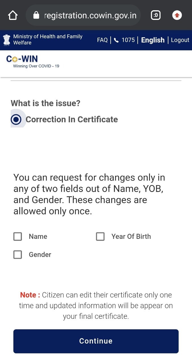 Individuals who have received their CoWIN vaccine certificates but with errors in basic details such as name, year of birth & gender, can now make the amends.