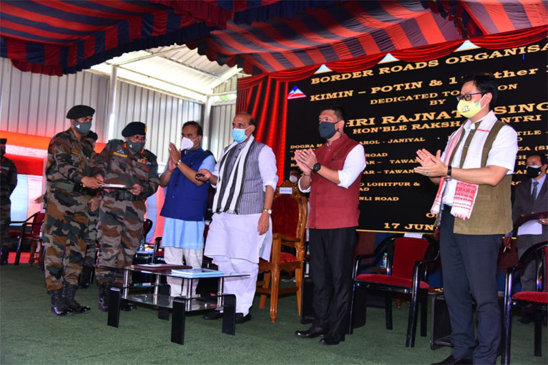 Raksha Mantri dedicates to the nation 12 roads, built by BRO, in Northern & Eastern border areas