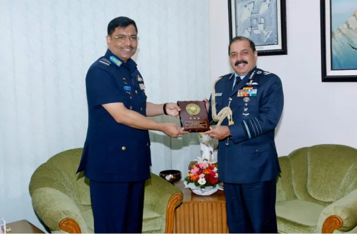 Air Chief Marshal Rakesh Kumar Singh Bhadauria called on the Chief of Bangladesh Air Force (BAF) Air Marshal Shaikh Abdul Hannan at Dhaka on Sunday. Air Chiefs of both the countries discussed issues of bilateral interest and expressed hope to continue mutual cooperation to strengthen the existing relationship between the two countries.On arrival at the BAF Headquarters, Air Chief Marshal Bhadauria was presented a guard of honour by a BAF contingent.