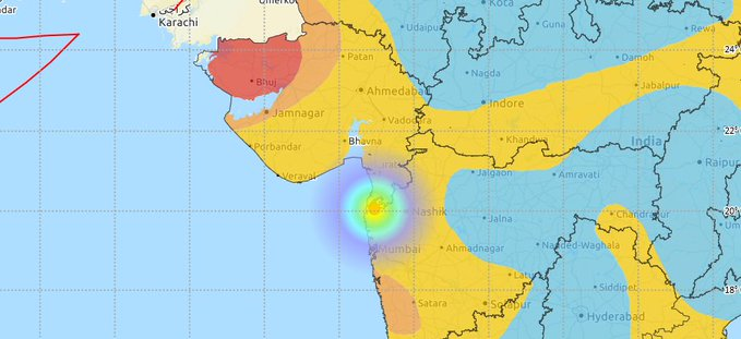 An earthquake with a magnitude of 3.6 on the Richter scale hit Palghar, Maharashtra, today at 7:07 am.