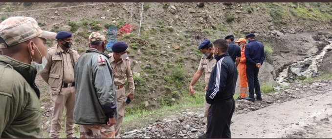 Himachal Pradesh: The search and rescue operation is underway at the Tonzing Nalla in Lahaul-Spiti district, as a landslide took place in the area yesterday. Three people remain missing.