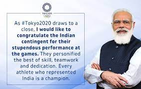 PM Congratulates Indian contingent for their stupendous performance at Tokyo2020