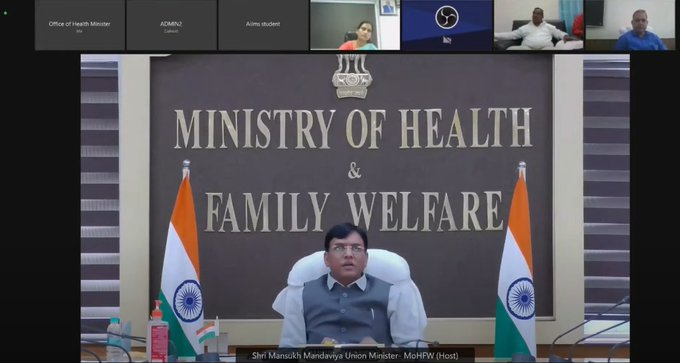 Union Minister of Health and Family Welfare  @mansukhmandviya  virtually inaugurates the OPD services in the new AYUSH building and night shelter at AIIMS Deoghar, Jharkhand.