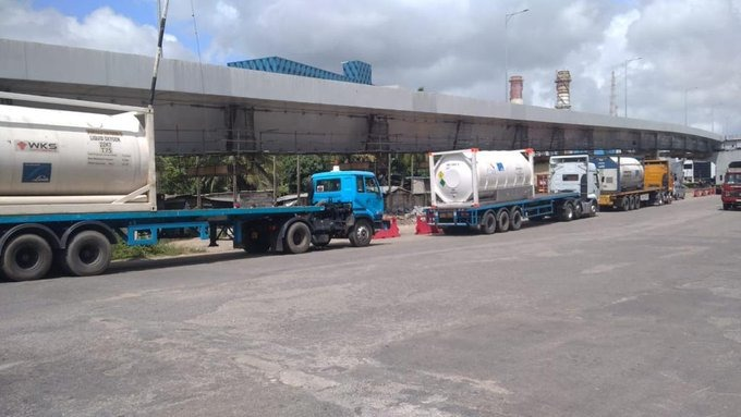 Close to150 tons of Oxygen from Vizag and Chennai reached the shores of Colombo, as India's aid to Sri Lanka to fight against Covid-19