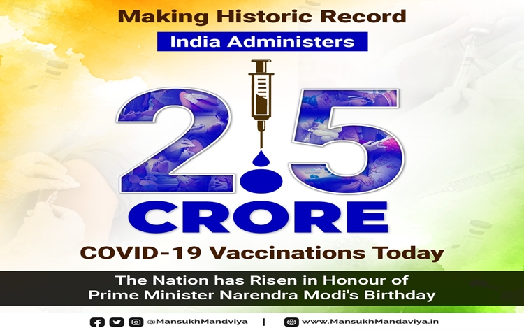 India administers highest ever single day vaccinations with 2.5 crore doses given in last 24 hours