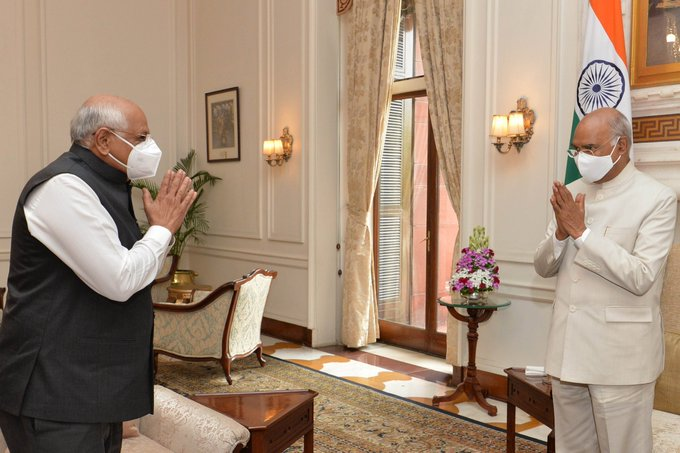 Chief Minister of Gujarat Bhupendra Patel, called on President Ram Nath Kovind at Rashtrapati Bhavan.