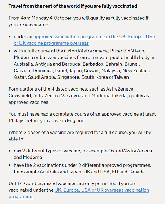 In its latest travel advisory, the UK government says Covishield qualifies as an approved vaccine.